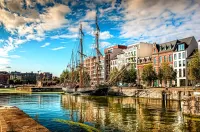 Пазл Парусник в гавани