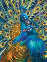 Пазл Павлины