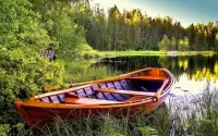 Пазл Пейзаж с лодкой