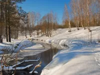 Пазл Пейзаж с речкой