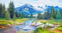 Пазл Пейзаж с рекой