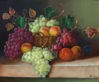 Пазл Персики и виноград