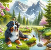 Пазл Пес и воробьи