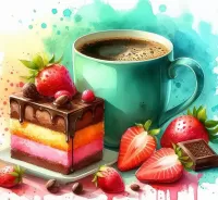 Пазл Пирожное с клубникой