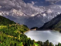 Пазл Плотина горы лес