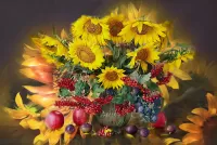 Пазл Подсолнухи