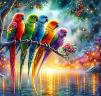Пазл Попугайчики