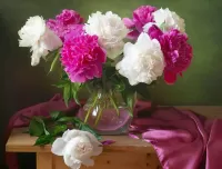 Пазл Пионы в вазе