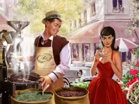 Пазл Продавец кофе