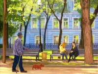 Пазл Прогулка по бульвару