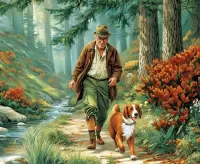 Пазл Прогулка с собакой 