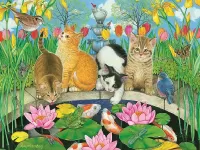 Пазл Пруд с рыбками