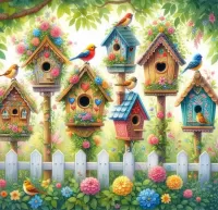 Пазл Птичьи домики