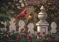 Пазл Птички на заборе