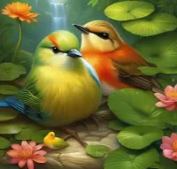 Пазл Птичья семья