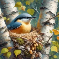 Пазл Птица в гнезде