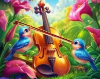 Пазл Птицы и скрипка 