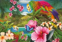 Пазл Птицы и цветы 