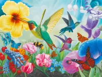Пазл Птицы и цветы 
