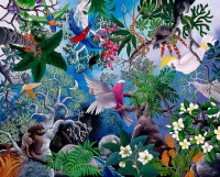 Пазл Птицы на деревьях