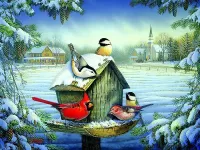Пазл Птицы зимой