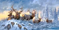 Пазл Пятеро оленей