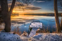 Пазл Рассвет на озере