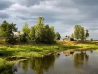 Пазл Речка в деревне