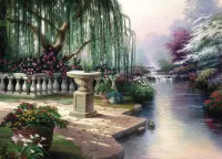 Пазл Речка в саду