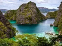 Пазл Река скалы деревья