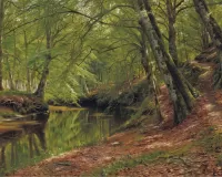 Пазл Река в лесу