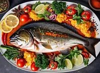 Пазл Рыба и овощи 