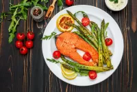 Пазл Рыба со спаржей