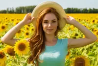 Пазл Рыжая в шляпке