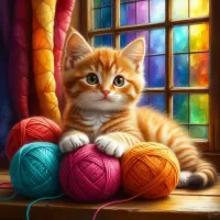 Пазл Рыжий котенок