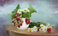 Пазл Ромашки и клубника