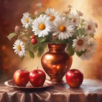 Пазл Ромашки и яблоки