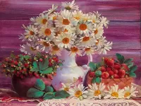 Пазл Ромашки и земляника