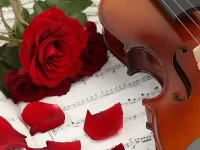 Пазл Роза и скрипка