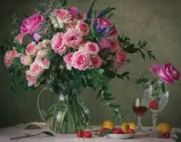 Пазл Роза в бокале 