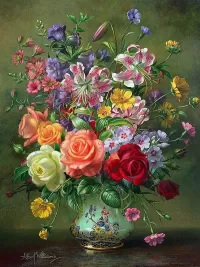 Пазл Розы и лилии