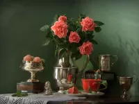 Пазл Розы и серебро