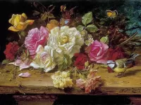 Пазл Розы и синица