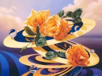 Пазл Розы на дисках