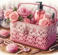 Пазл Розовая корзинка