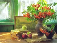 Пазл Рябина и яблоки