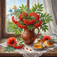 Пазл Рябиновый букет
