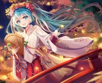 Пазл С веером на мосту