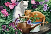 Пазл Сад кошки