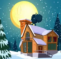 Пазл Санта на крыше